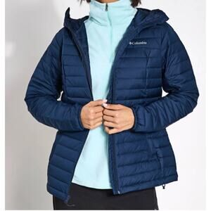 Columbia Womens Snow Country Titanium 3D Hooded Winter Jacket Navy Blue Size S
